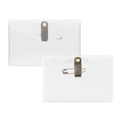 clear 4 x 2-1/2 name tag holder with clip and pin