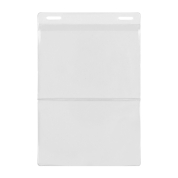 Two pocket badge holder can hold both a 4.25"x6" event agenda and 4"x3" Name Tag
