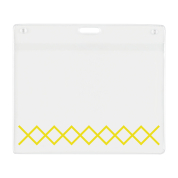 4" x 3" reusable and recyclable name tag holder with custom imprint for events