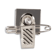 Adhesive pin and clip for name tag and badges