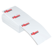 Customized 4x3 Single-sided event badge with white borders  