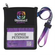 custom lanyard wallet hold a 4"x3" or 3-½"x2-¼" name tag insert