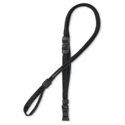 black sporty lanyard made from recycled material