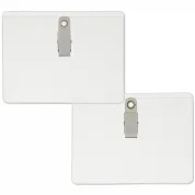 Biodegradable 4"x3" name tag holders with clip for events