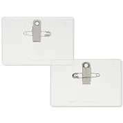 clear 3.5x2.25 name tag holder with clip and pin