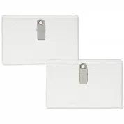 clear 4x2.5 name tag holder with clip