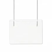 clear 4x3 name tag holder with elastic lanyard attached