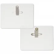 4inx3in reusable and recyclable name tag holders that are easy to read at a distance