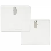 4-1/2" x 4-3/8" name tag holder made with 38% thicker material and stronger edge welds