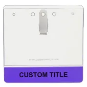 4" x 3" color coded name tag holder that clips to clothing