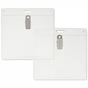 4-1/2" x 4-3/8" name tag holder made with 38% thicker material and stronger edge welds