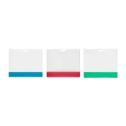 HVTRIS_01 4" x 3" Translucent Color Bar Vinyl Name Tag Holder, Slot