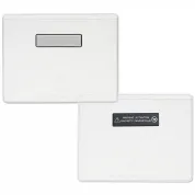 4inx3in reusable and recyclable name tag holders that are easy to fill