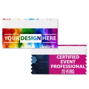 3inch x 1-5/8inch full color custom badge ribbon