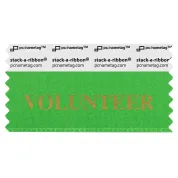 S3VOLUGRGO green badge ribbon with volunteer in gold lettering
