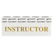 SINSTWHGO_01 instructor badge ribbon in white