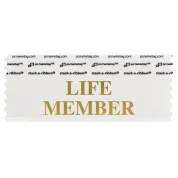 SLIFEWHGO_01 life member badge ribbon in white