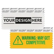 4 inch x 2 inch adhesive Customizable Badge Ribbon