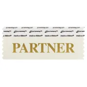 SPARTCRGO cream badge ribbon with Partner in gold lettering