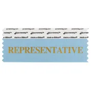 SREPRCOGO light blue badge ribbon with representative in gold lettering