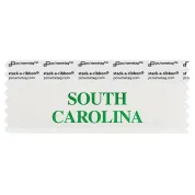 SSOCAWHGR white badge ribbon with South Carolina in green lettering