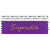 SSUPEVIBR violet badge ribbon with superstar in bronze lettering