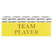 STEPLCAGO Canary yellow badge ribbon with Team Player in gold lettering
