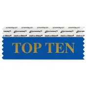 STOTEBLGO Blue badge ribbon with top ten in gold lettering