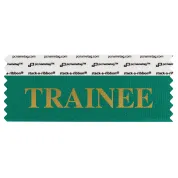 STRAITEGO teal badge ribbon with trainee in gold lettering