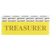STREACAGO canary yellow badge ribbon with Treasurer in gold lettering