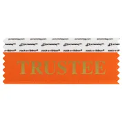 STRUSORGO orange badge ribbon with trustee in gold lettering