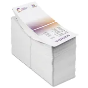 4x6 full color event badge with white borders on both sides of badge