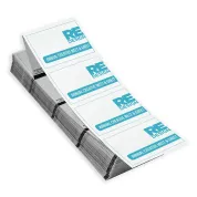 Direct thermal printer paper can print one sided 4" x 3" name badges for events. These custom printable name tags come pre-printed with your one-color design.