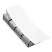 Direct thermal printers use blank printable name tag stock to print one sided 4" x 3" name badges for events