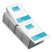 Direct thermal printer paper can print one sided 4" x 6" name badges for events. This custom name badge paper comes pre-printed with your one-color design.