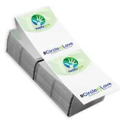 Direct thermal printer paper can print one sided 4" x 6" name badges for events. This custom thermal badge paper comes pre-printed with your full color design.