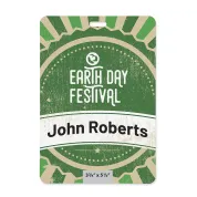 3.75 inch x 5.5 inch Event Badge that is biodegradable