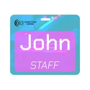 4.25 inch x 3.67 inch staff badge