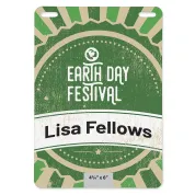 4.25 inch x 6 inch Eco Event Badge that is biodegradable