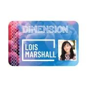 3.5 inch x 2.25 inch employee ID badge with employee photo