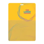 4.25 inch x 6 inch event badge with pocket for a name tag