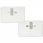 3-1/2" x 2-1/4" Preferred Vinyl Name Tag Holder, Pin/Clip
