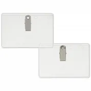 3-1/2" x 2-1/4" Preferred Vinyl Name Tag Holder, Clip