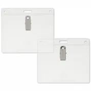 4" x 3" Preferred Vinyl Name Tag Holder, Clip/Slot