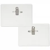 4-1/4" x 3" Quick Trim Vinyl Name Tag Holder, Pin/Clip
