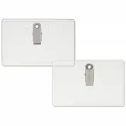 3-1/2" x 2-1/4" EZ Stuff Vinyl Name Tag Holder, Clip