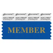 3" x 1-5/8" MEMBER stack-a-ribbon ®, Blue