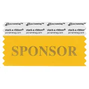 S3SPONGOGO gold badge ribbon with sponsor in gold lettering