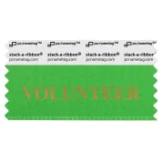 S3VOLUGRGO green badge ribbon with volunteer in gold lettering