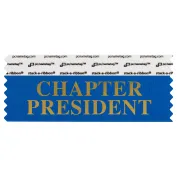 SCHPRBLGO_01 Blue Chapter President titled badge ribbon